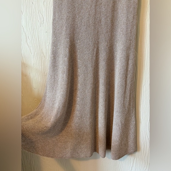 Wilfred Aritzia Knit Woven Crochet Silhouette Cream Beige Midi Fishtail Dress - Picture 8 of 11